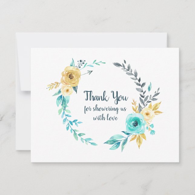 Baby shower Little Man Wreath Turquoise Merci bleu (Devant)