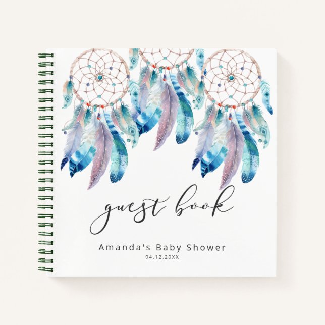 Baby shower Livre d'hôtes Boho Dreamcatcher Douche (Devant)