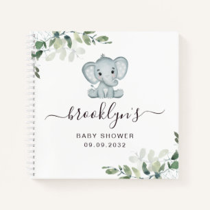 Baby shower Livre d'invité Eucalyptus éléphant