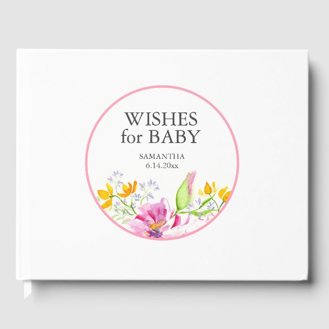 Baby shower Livre d'invité Floral (Recto)