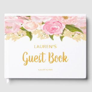 Baby shower Livre D'Invité, Rose Et Or, Livre D'In