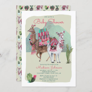 Baby shower   Llamas & Cactus   Invitations