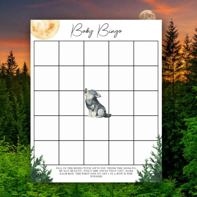 Baby shower Loup - Jeu de Bingo (Créateur téléchargé)
