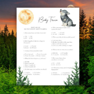 Baby-shower Loup - Jeu de quiz bébé