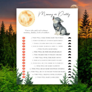 Baby shower loup - jeu maman ou papa