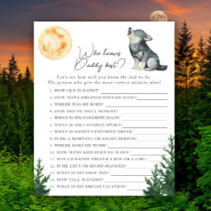 Baby shower Loup - Jeu Qui connaît le mieux papa