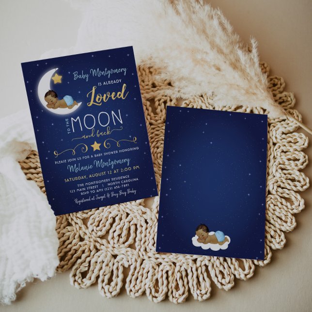 Baby shower Love You The Moon and Back Invitation (Créateur téléchargé)