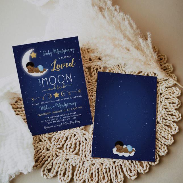Baby shower Love You The Moon and Back Invitation (Créateur téléchargé)