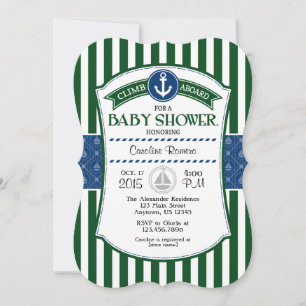 Baby shower marin bleu foncé Invitation