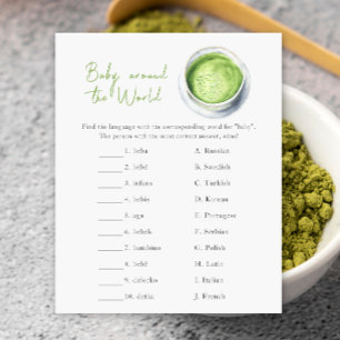 Baby shower Matcha - Bébé autour du monde jeu