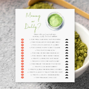 Baby shower Matcha - jeu maman ou papa
