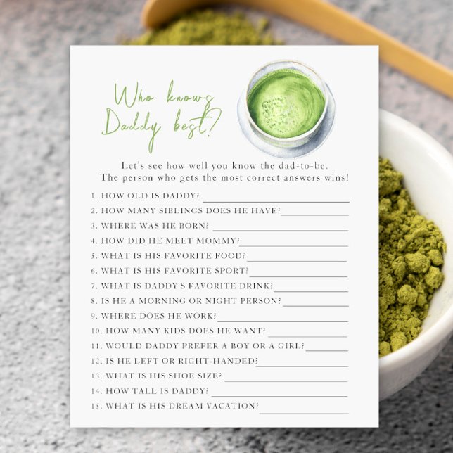 Baby shower Matcha - Jeu Qui connaît le meilleur p (Créateur téléchargé)