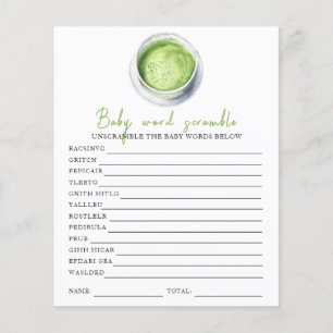 Baby shower Matcha - Mots mêlés pour bébé