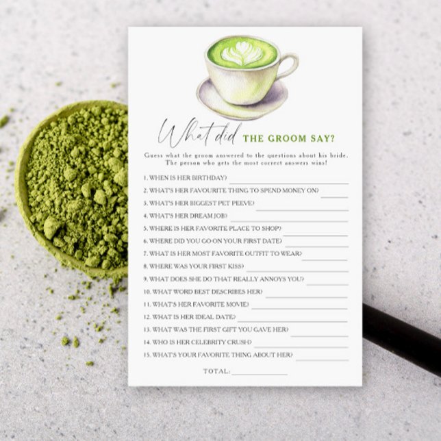 Baby shower Matcha Que a dit le marié  (Créateur téléchargé)