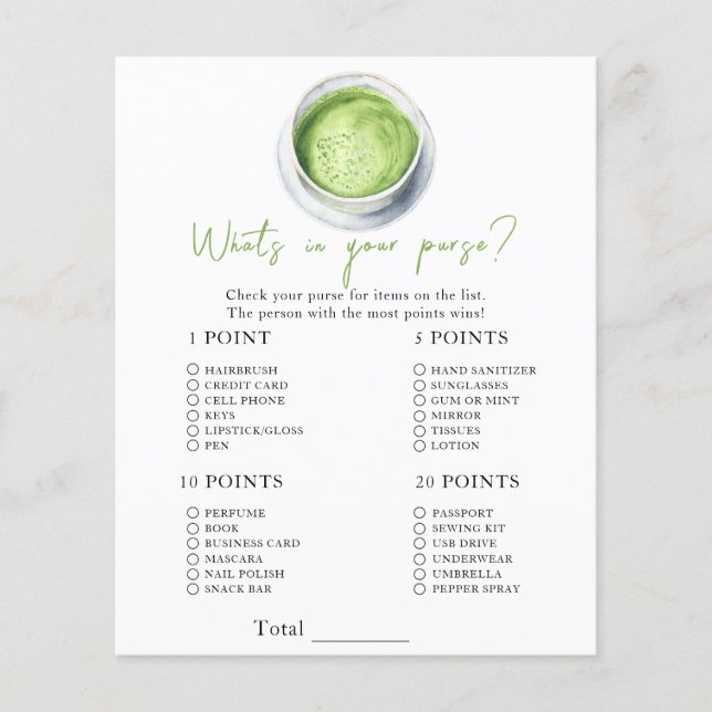 Baby shower Matcha - Qu'est-ce que vous avez dans  (Devant)
