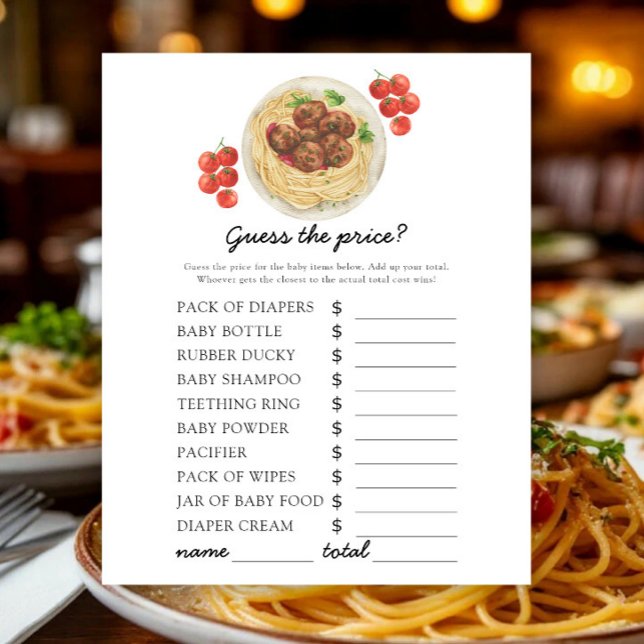 Baby-shower meatball - Devinez le prix ! Jeu (Créateur téléchargé)
