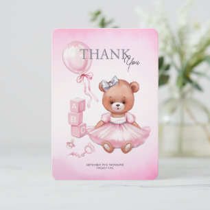 Baby shower Merci Cartes ours en peluche.