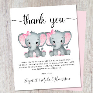 Baby shower Merci Elephant Twin Girls