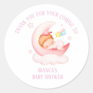 Baby shower merci sticker rond classique
