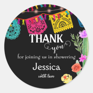 Baby shower mexicain Fiesta merci rond Sticker