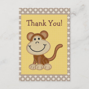 Baby shower mignon de Merci de singe de broderie