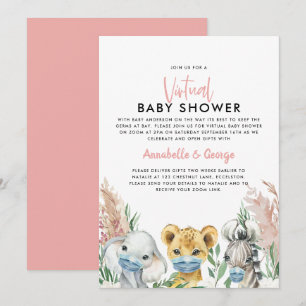 Baby shower mignon par mail animal covid masque ro