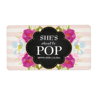 Baby shower Mini Champagne Étiquette fille