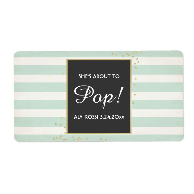 Baby shower Mini Champagne Étiquette Garçon fille (Devant)