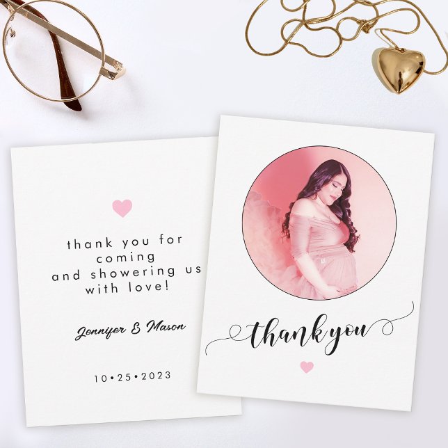 Baby shower minimal moderne photo maman merci (Créateur téléchargé)