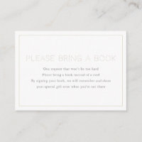 Baby shower minimaliste Apportez une carte de livr