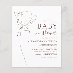 Baby Shower Minimaliste Botanique Floral Pas Cher