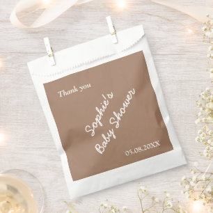 Baby shower Minimaliste Doux Brown Faveur Sacs