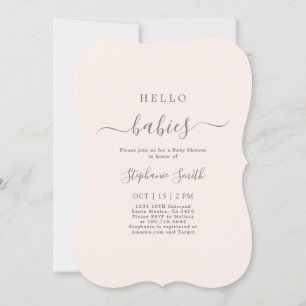 Baby shower minimaliste Twin Girls invitation