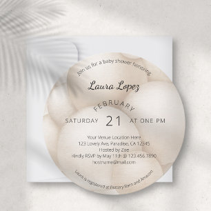 Baby shower moderne Balloons Beige Invitation