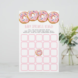 Baby shower moderne Filles de Donut Sprinkle Bingo