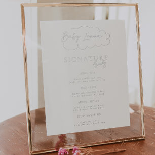 Baby shower moderne Poster de signature de boiss