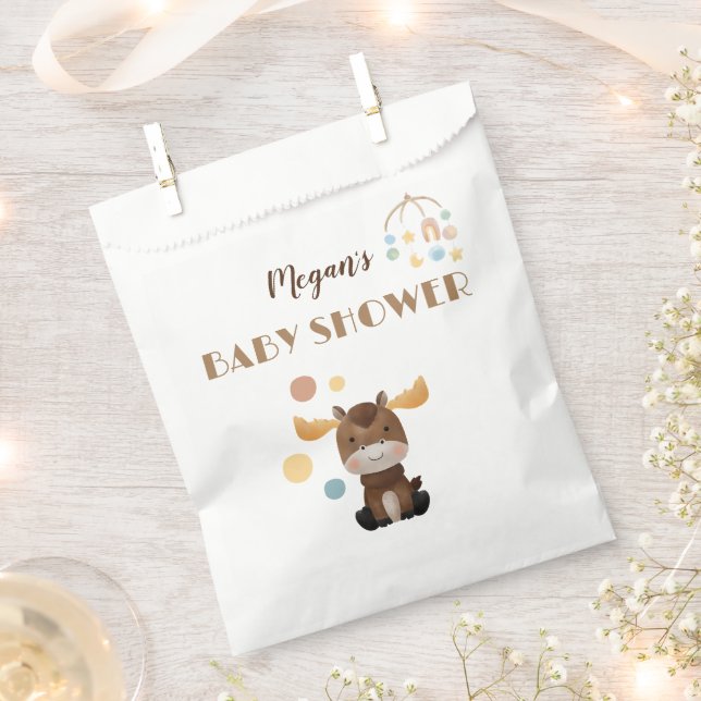 Baby shower Moose et Mobile pour sacs (Coupé)