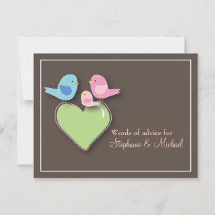 Baby shower Mots de conseil Carte bébé oiseau