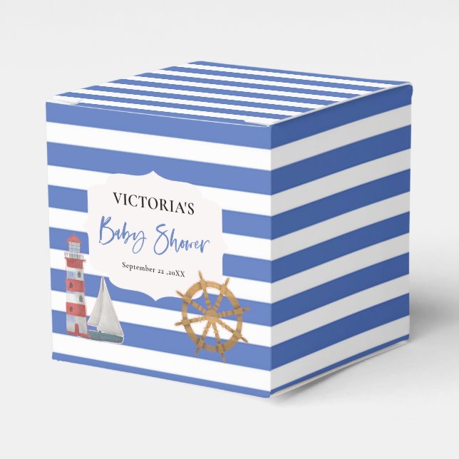 Baby shower Nautical Blue Boy Ballotins (Verso)