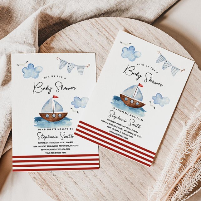 Baby shower nautique Boy Invitation (Créateur téléchargé)