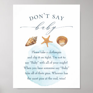 Baby shower nautique "Don't Say Baby" Poster du je