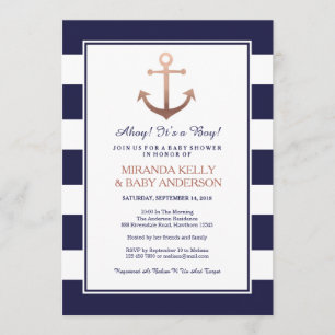 Baby shower nautique, invitation nautique