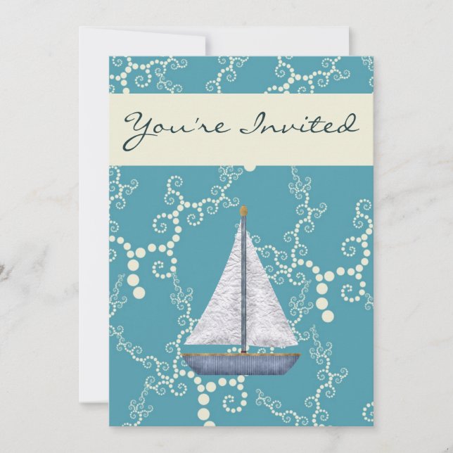 Baby shower nautique Invitations pour garçons (Devant)