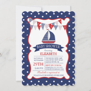 Baby shower nautique moderne Invitation