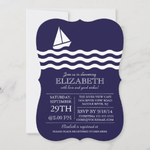 Baby shower nautique moderne Invitation