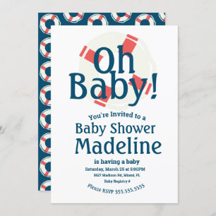 Baby shower nautique Oh Baby Ocean Invitation