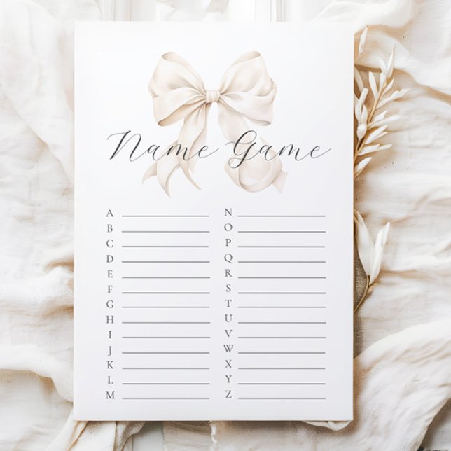 Baby shower Neutral Bow Nom Jeu (Créateur téléchargé)