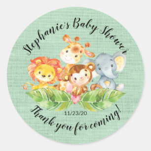 Baby shower neutre animal Jungle Favoriser Sticker