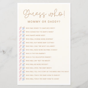 Baby shower Neutre Doux Devinez Qui Joue
