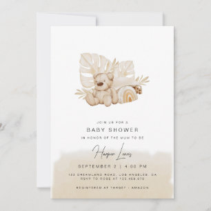 Baby shower neutre Invitation beige